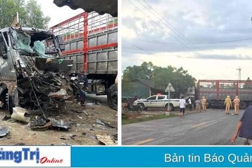 Hai ô tô tải đối đầu trên tuyến Hồ Chí Minh nhánh Đông
