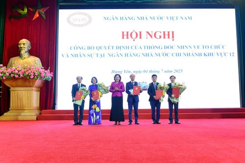 Công bố Quyết định về tổ chức và nhân sự của NHNN chi nhánh Khu vực 12