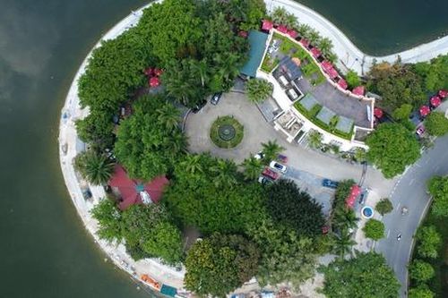 Hiện trạng bán đảo hồ Đống Đa hơn 5.600 m2 chuẩn bị được thu hồi để cải tạo cảnh quan