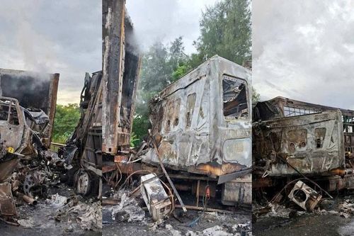 Xe container và xe tải đối đầu trên Quốc lộ 1A, 2 người thương vong