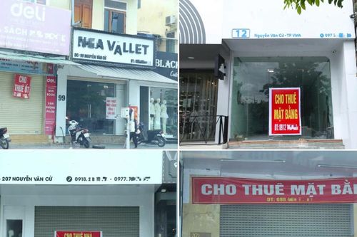 Loạt mặt bằng kinh doanh ở Nghệ An đóng cửa, treo biển nghỉ bán