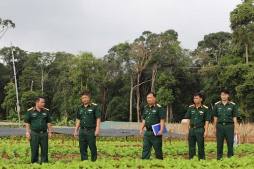 Bộ CHQS Lâm Đồng kiểm tra các đơn vị sau sáp nhập trên hướng biên giới đất liền