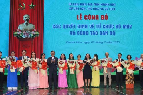 Công bố các quyết định về công tác tổ chức bộ máy và cán bộ Sở VHTTDL Khánh Hòa
