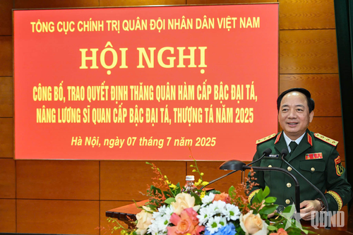 Thượng tướng Trịnh Văn Quyết chủ trì Hội nghị công bố, trao quyết định thăng quân hàm cấp bậc Đại tá và nâng lương sĩ quan cấp bậc Đại tá, Thượng tá năm 2025