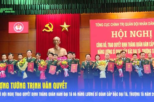 Thượng tướng Trịnh Văn Quyết chủ trì Hội nghị trao quyết định thăng quân hàm Đại tá và nâng lương sĩ quan cấp bậc Đại tá, Thượng tá năm 2025