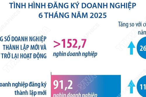 Số doanh nghiệp thành lập mới và quay trở lại hoạt động tăng 26,5%
