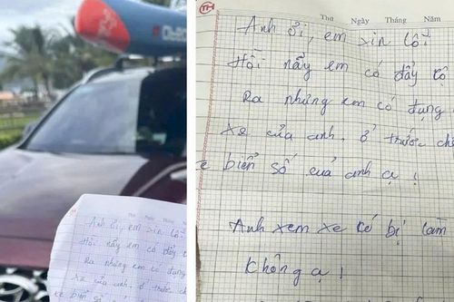 Cái cúi đầu và bức thư xin lỗi gửi chủ ô tô của anh lao công gây bão mạng
