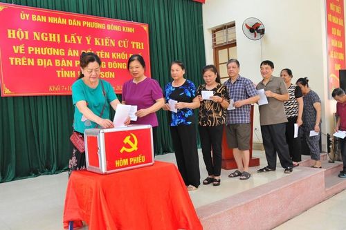 Lấy ý kiến cử tri về phương án đổi tên khối phố trên địa bàn phường Đông Kinh