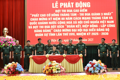 Bộ CHQS tỉnh Điện Biên tổ chức phát động thi đua cao điểm chào mừng Cách mạng Tháng Tám và Quốc khánh 2-9