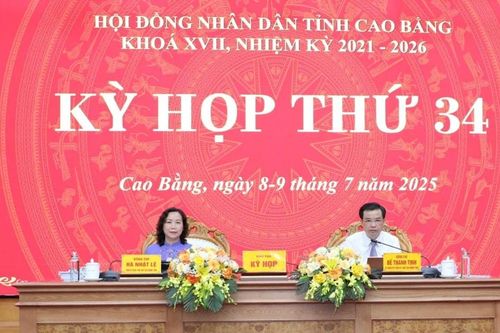 Khai mạc Kỳ họp thứ 34, HĐND tỉnh Cao Bằng Khóa XVIIKỳ họp đầu tiên mô hình chính quyền địa phương 2 cấp