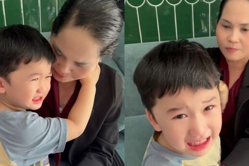 Con trai Hà Trí Quang khóc nấc khi chia xa bố mẹ của Thanh Đoàn, ông bà nội miền Tây rưng rưng dỗ cháu