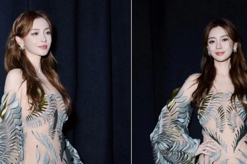 Trở lại Tuần lễ thời trang cao cấp Paris, Angelababy chọn diện đầm kiểu dáng độc đáo