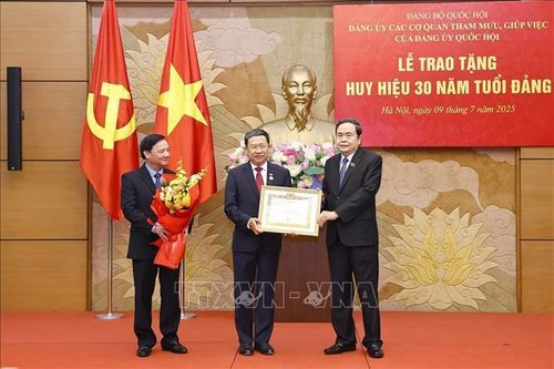 Chủ tịch Quốc hội Trần Thanh Mẫn dự lễ trao tặng huy hiệu 30 năm tuổi Đảng