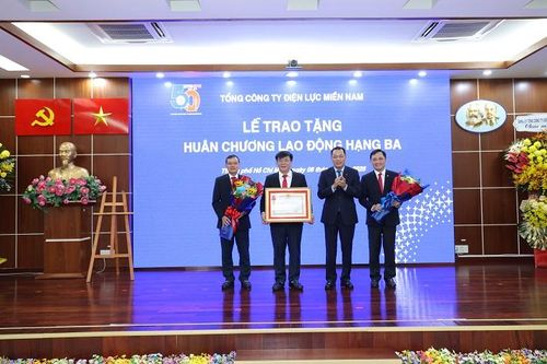 Tổng công ty Điện lực miền Nam đón nhận Huân chương Lao động hạng Ba