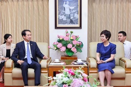 Tổng Giám đốc TTXVN Vũ Việt Trang tiếp Đại sứ Trung Quốc Hà Vĩ