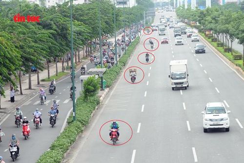 TP Hồ Chí Minh: Tăng cường xử lý tình trạng xe máy lấn làn ô tô, đi ngược chiều