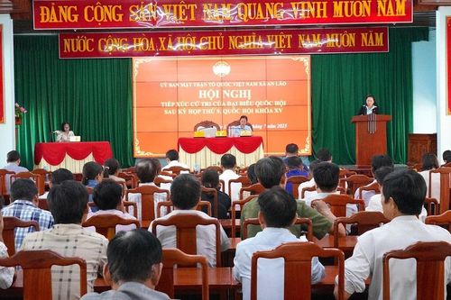 Phó Trưởng Đoàn chuyên trách Đoàn Đại biểu Quốc hội tỉnh Gia Lai Lý Tiết Hạnh tiếp xúc cử tri xã An Lão