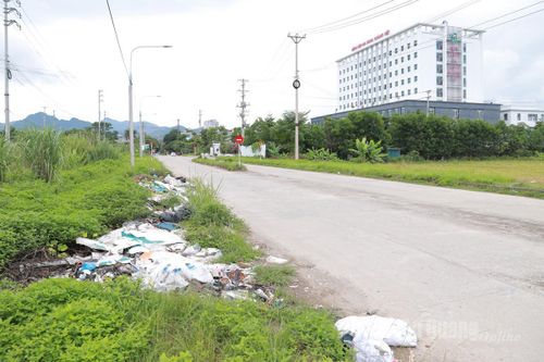 Hành lang đường Lê Lợi biến thành nơi tập kết rác