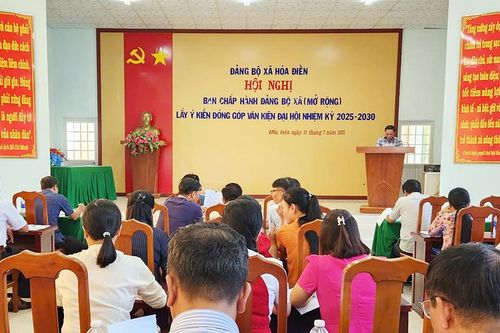 Đóng góp dự thảo văn kiện Đại hội Đảng bộ xã Hòa Điền, nhiệm kỳ 2025-2030