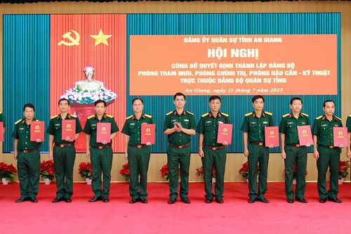 Đảng ủy Quân sự tỉnh An Giang công bố thành lập 3 đảng bộ phòng trực thuộc