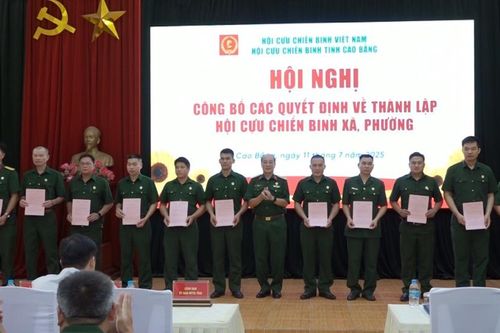 Công bố quyết định thành lập Hội Cựu chiến binh các xã, phường