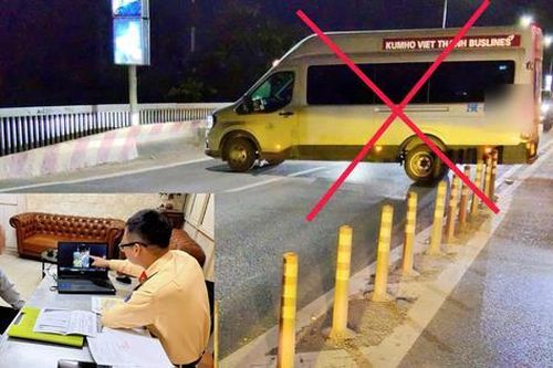 Chặn cả dòng xe để quay đầu trên cầu Thăng Long, tài xế xe khách bị xử lý
