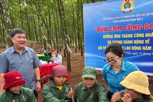'Bữa cơm Công đoàn' dưới tán rừng cao su
