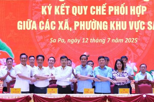 Phường Sa Pa và 5 xã mới thuộc thị xã Sa Pa cũ ký quy chế phối hợp