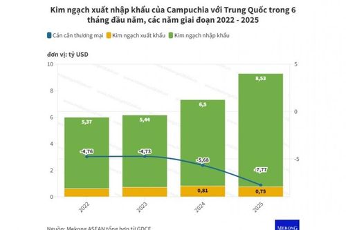Campuchia nhập hơn 8,5 tỷ USD hàng hóa từ Trung Quốc nửa đầu năm 2025