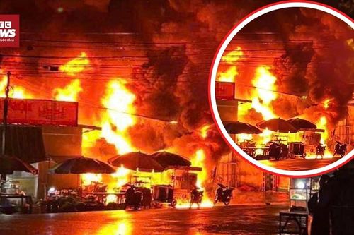 Cửa hàng xăng dầu ở Bắc Ninh bốc cháy dữ dội trong lúc tiếp nhiên liệu