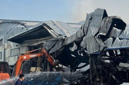 Hải Phòng: Hỏa hoạn thiêu rụi 900 m2 nhà xưởng tại Cụm công nghiệp Tiên Lãng