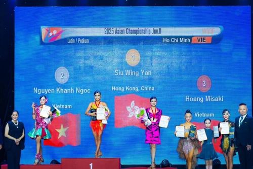 Nữ vận động viên 14 tuổi giành HCB tại Giải khiêu vũ thể thao quốc tế