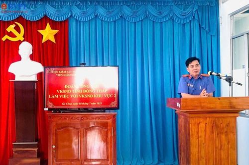 Lãnh đạo VKSND tỉnh Đồng Tháp làm việc tại VKSND Khu vực 2