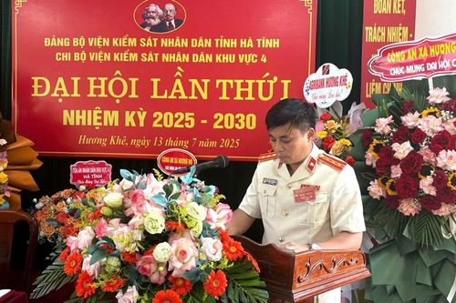 VKSND khu vực 4, tỉnh Hà Tĩnh tổ chức thành công Đại hội Chi bộ lần thứ I nhiệm kỳ 2025 - 2030