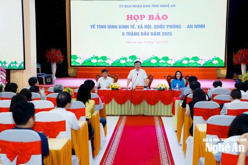 Nghệ An họp báo thông tin tình hình kinh tế, xã hội, quốc phòng, an ninh 6 tháng đầu năm 2025