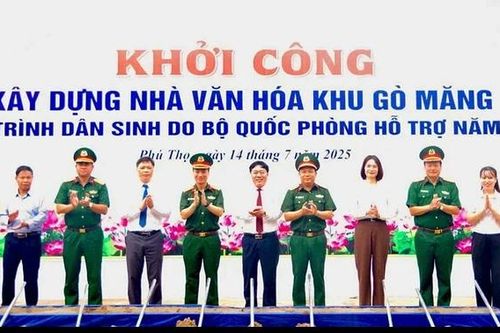 Sư đoàn 316 khởi công xây dựng Nhà văn hóa khu Gò Măng, xã Chí Đám, tỉnh Phú Thọ