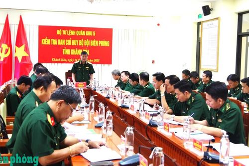 Tư lệnh Quân khu V thăm, kiểm tra Ban Chỉ huy BĐBP tỉnh Khánh Hòa