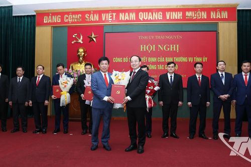 Công bố các quyết định của Ban Thường vụ Tỉnh ủy Thái Nguyên về công tác cán bộ
