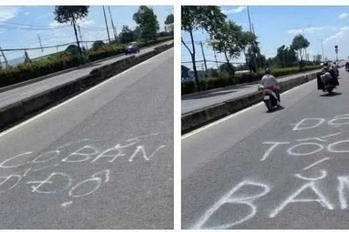 Xác minh người phun sơn cảnh báo 'bắn tốc độ' trên mặt đường