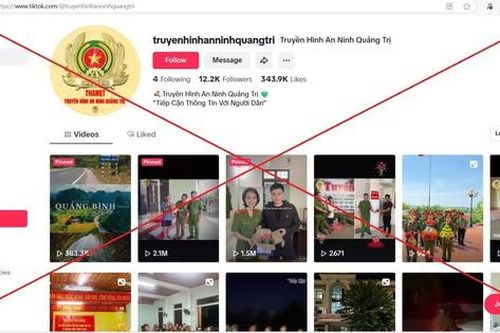 Cảnh báo về trang Tiktok 'Truyền hình An ninh Quảng Trị'