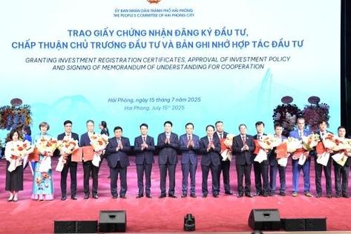 Hải Phòng: 39 dự án và bản ghi nhớ hợp tác đầu tư được trao là lĩnh vực gì?