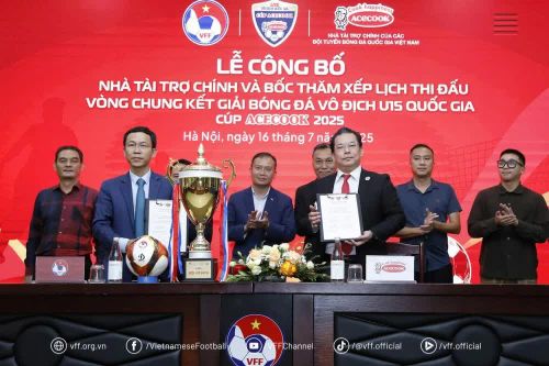 Công bố nhà tài trợ, bốc thăm xếp lịch thi đấu Vòng chung kết U.15 Quốc gia 2025