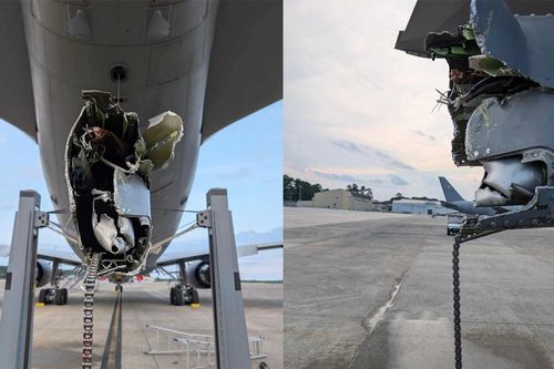 Cần tiếp nhiên liệu của máy bay KC-46A Mỹ rách toạc khi tiếp dầu cho tiêm kích F-22