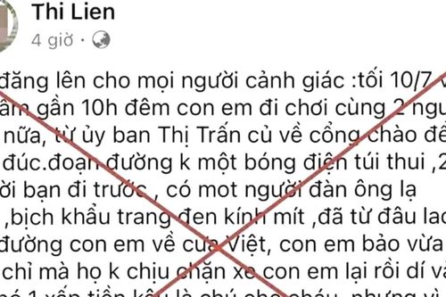Đăng tin người lạ tiếp cận con mình gây hoang mang dư luận