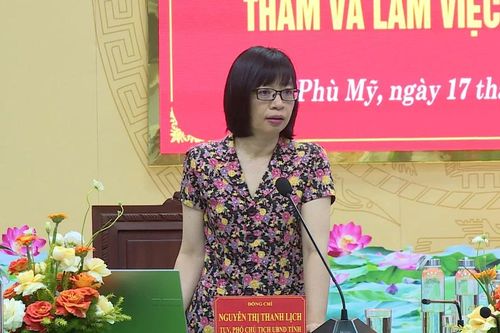 Phó Chủ tịch UBND tỉnh Nguyễn Thị Thanh Lịch làm việc tại xã Phù Mỹ