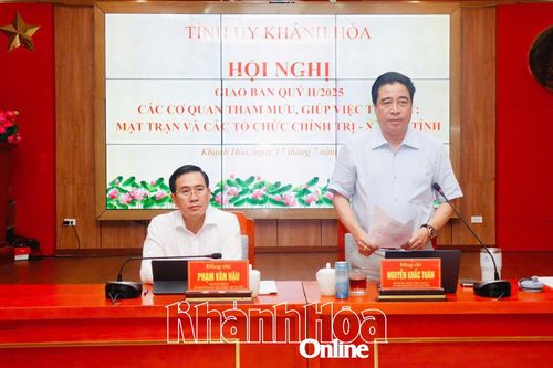 Thường trực Tỉnh ủy giao ban quý II với các cơ quan tham mưu, giúp việc Tỉnh ủy, Mặt trận và các tổ chức chính trị - xã hội tỉnh