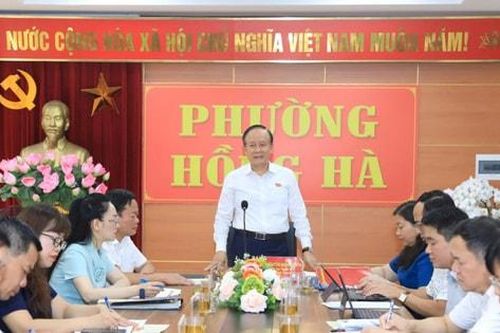 Đồng chí Nguyễn Ngọc Tuấn làm việc với Đảng ủy hai phường Hoàn Kiếm, Hồng Hà về công tác chuẩn bị Đại hội