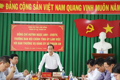Trưởng Ban Nội chính Tỉnh ủy Lâm Đồng kiểm tra tại xã biên giới Thuận An