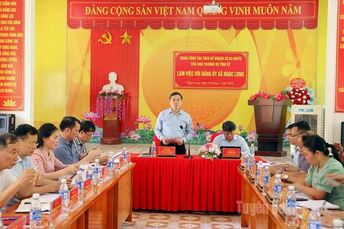 Phó Bí thư Tỉnh ủy Ma Thế Hồng làm việc với xã Ngọc Long