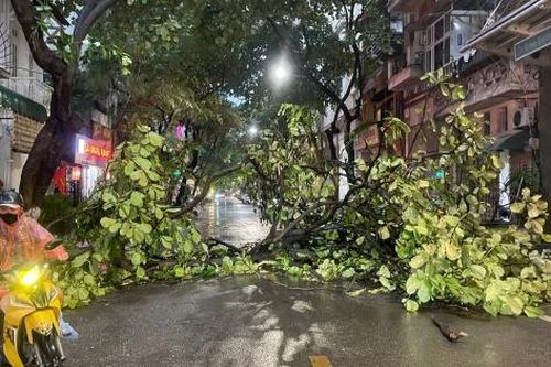 Cận cảnh đường phố Hà Nội sau mưa giông